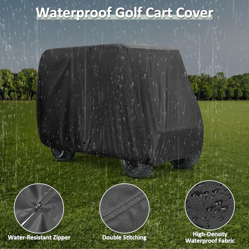 Isamant Waterproof 4/6 Passenger Golf Cart Cover 123" x 56" x 81" for EZGO, Club Car, Yamaha