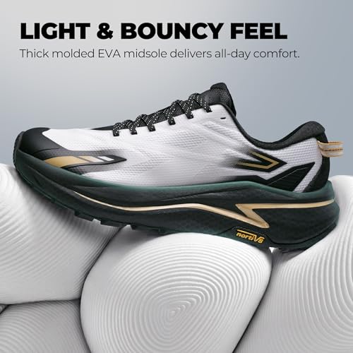 NORTIV 8 Men's Wide Toe Box Trail Running Shoes 11 White/Black