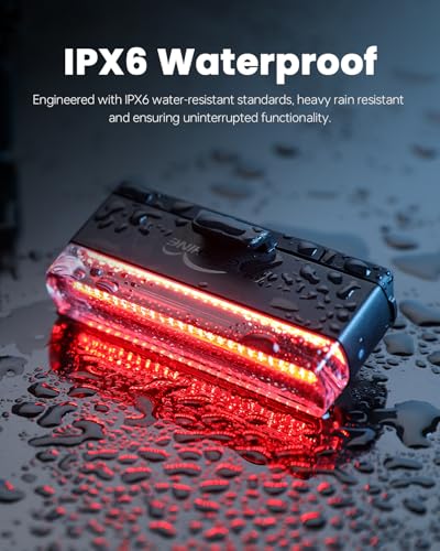 Bike Tail Light with Sync & 50 Lumens - Waterproof USB Rechargeable