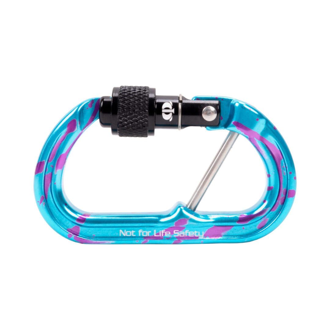 Omega Pacific Micro Raider Captive Aluminum Keylock Screw-Lok - Our Top Carabiner has Been Scaled Down to Create The Ultimate Accessory Connector (Blue Crush)