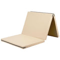 KaRaDaStyle Gymnastics Mat 3-Folding Stretch Mats 71"x31"x2" Exercise Muscle Training Children Play Horizontal Bar Mat Yoga Sports Soundproof Home Use (Beige/3-fold)