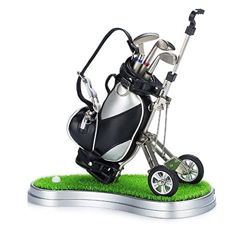Seadream Golf Gift Set,Golf Pen Holder Set with Lawn Base and 3 Pens (Silver+Black)