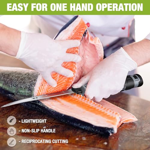 WORKPRO Cordless Electric Fish Fillet Knife with 8 & 10-Inch Blades, Rechargeable