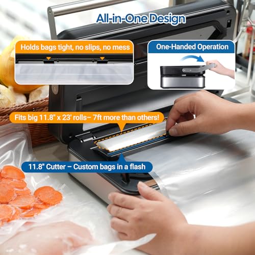 INKBIRD Pro Vacuum Sealer Machine INK-VS04 Silver 160W Dual Pump Liquid Mode
