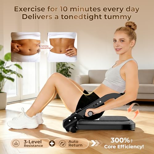 Leyeve Ab Machine with 3 Resistance Levels & Removable Handles - Black Grey