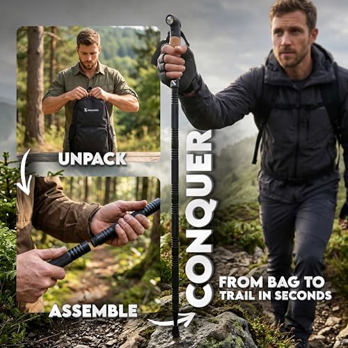 SmartstickX Tactical Hiking & Walking Stick with Multi-Tool, Power Bank, Light & USB Fan