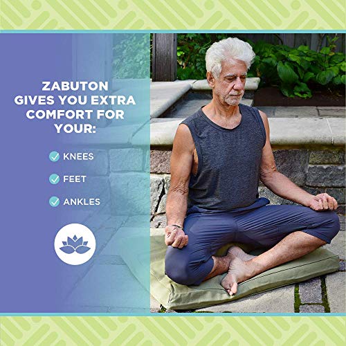 Black 24x24x2 Inch Meditation Zabuton Cushion with Cotton Filling - Ergonomic Support