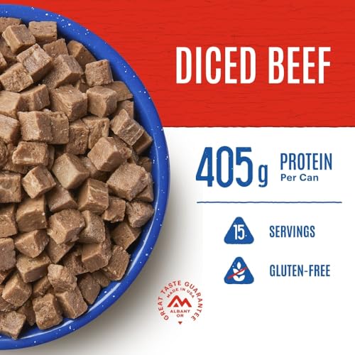 Mountain House Diced Beef Can - Freeze Dried Emergency & Survival Food, Gluten-Free, 14 Servings