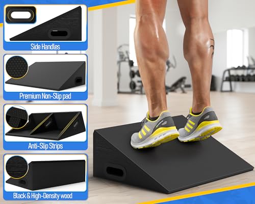19-Inch Wide Calf Stretching Slant Board for Flexibility & Strength Exercises