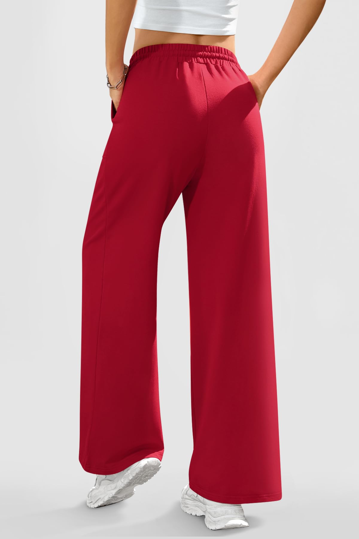 Sweatpants Women Baggy Wide Leg Lounge Casual Pajama Sweat Pants Women's Sweatpants Women's Athletic Pants Red S