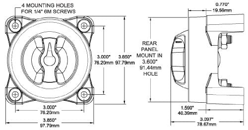 Blue Sea Systems 9004E Battery Switch - ON/OFF with Alternator Field Disconnect, 32V DC, 325A Red