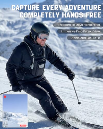 Zelvot Black Medium-Large Chest Pack for Hands-Free Filming & Hydration