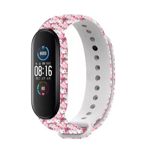 10 Pack Mi Band Compatible (7/5/6) - Silicone Flexible Patterned Strap for Tracker