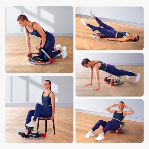 MERACH Ab Machine Round Red Sit Up Exercise Equipment with Adjustable Resistance