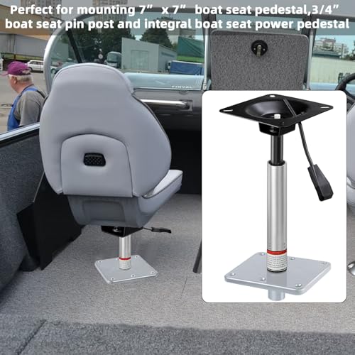 Adjustable Boat Seat Pedestal Kit 14-19 Inch with Locking Pin & Power Mount