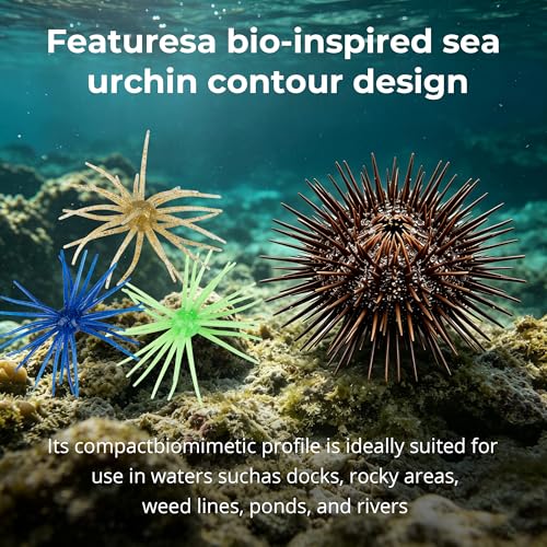 Floating Sea Urchin Creature Baits for Bass Fishing - Mixed Colors, 2.75in, 12 Pcs