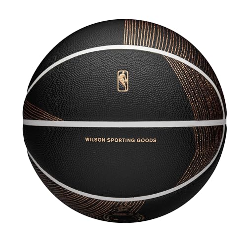 Wilson NBA Champagne Series Basketball - Black/Brown, Size 7, 29.5"
