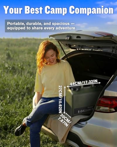 Portable Camping Shower Pump with 5-Gallon Water Jug & 10000mAh Battery