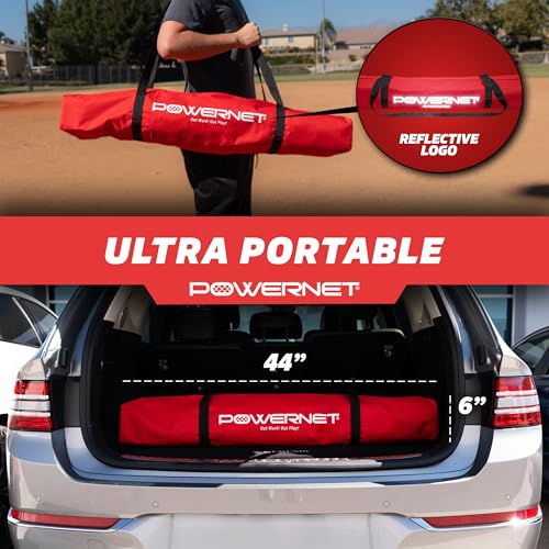 PowerNet 7x7 ft Black Baseball & Softball Practice Net with Accessories