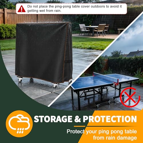 Outdoor Ping Pong Table Cover Waterproof Weatherproof 65x28x73 Inches
