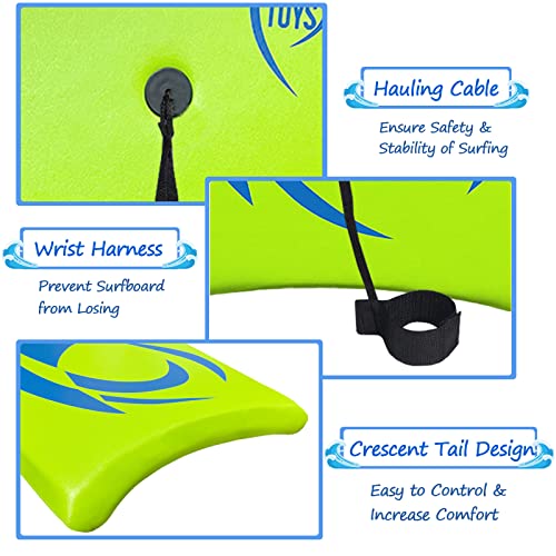 41-Inch Lightweight Body Board with EPS Core for Surfing - Green
