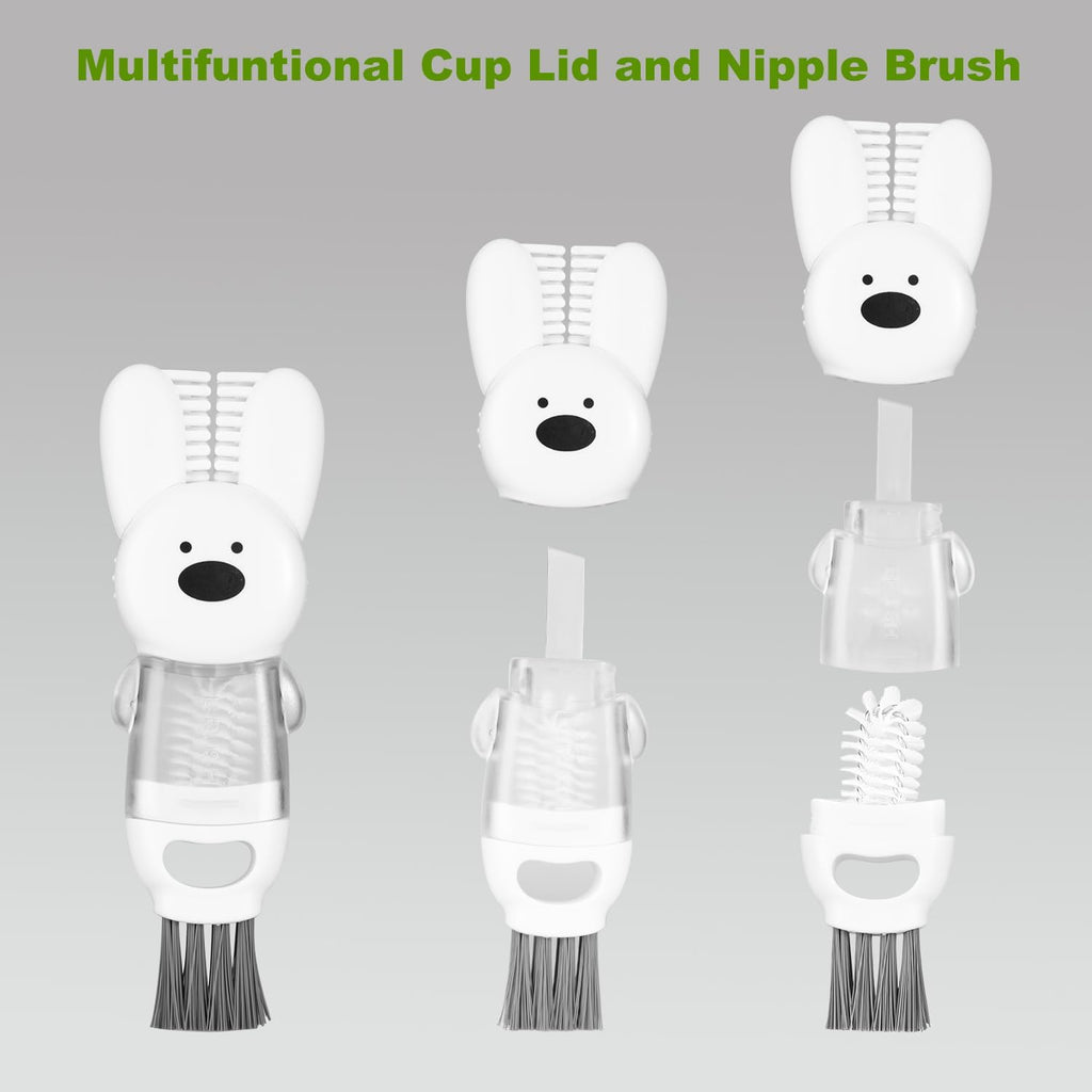 Skiennix Bottle Brushes - Stainless Steel Long Handle Cleaning Set for Baby Bottles, Tumblers & More