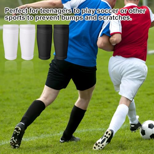 Soccer Shin Guard Sleeves Set - Breathable Elastic Sock Covers for Adults & Kids