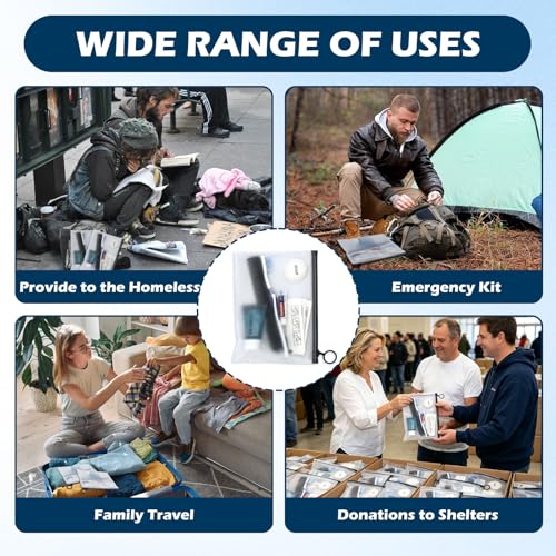 Warmify 100-Pack 7-in-1 Homeless Hygiene Kits - Travel & Donation Ready