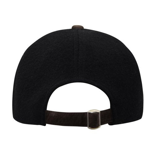 Fits Y'all Wool Classic Baseball Cap with Pigskin Leather: Adjustable Relaxed Fit for Men, Women and All Genders (US, Alpha, Large, Soot Black)