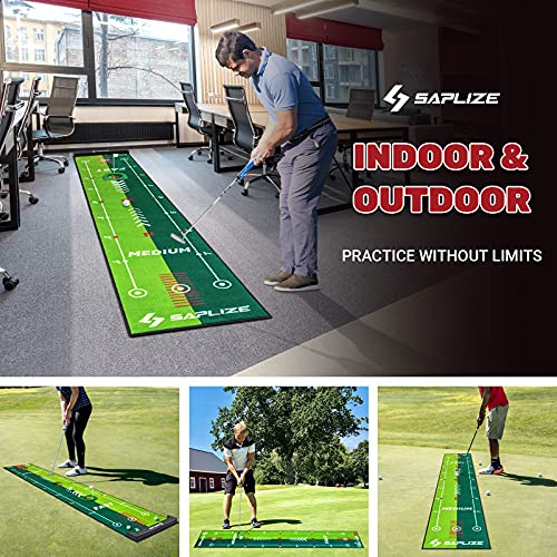 Golf Putting Mat with Alignment Mirror, Dual Speed Practice Green 20x10ft