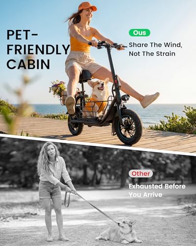 Gyroor Electric Scooter with Seat for Adults - 20 Mile Range, Black