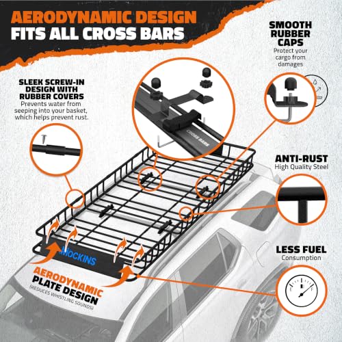 Mockins 84x39x5 Inch XL Extendable Waterproof Car Roof Rack Cargo Carrier with Bag - 35 Cu Ft