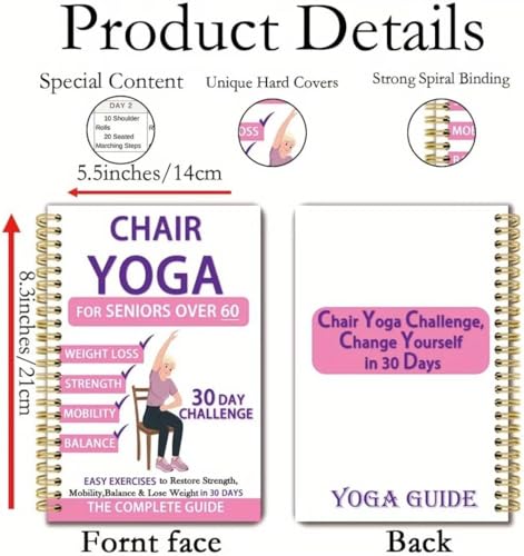 Chair Yoga Book & Chart for Seniors Over 60 - Weight Loss & Toning