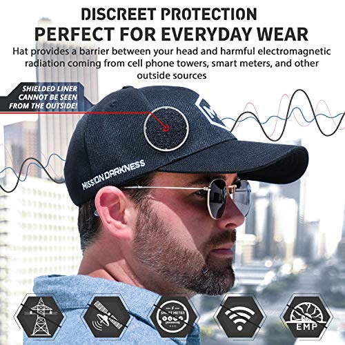 EMF Blackout Hat - Anti-Radiation Snapback Cap Protects Against EMF, EMI, RF 5G Signals - Adjustable Adult Size