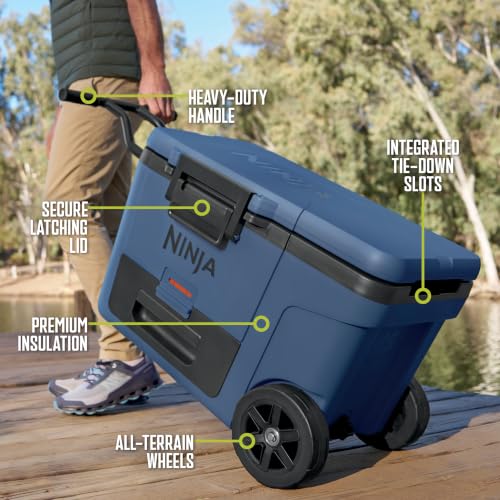Ninja FrostVault 45QT Wheeled Cooler with Dry Storage Lakeshore Blue