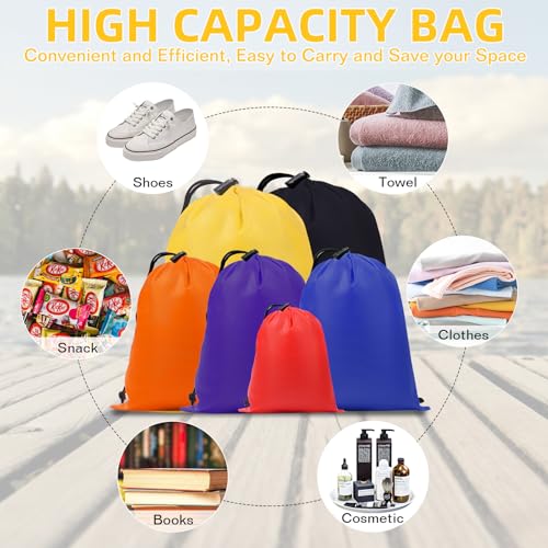 Multicolor Nylon Drawstring Gym Bag for Travel Hiking Yoga Shopping - iMucci