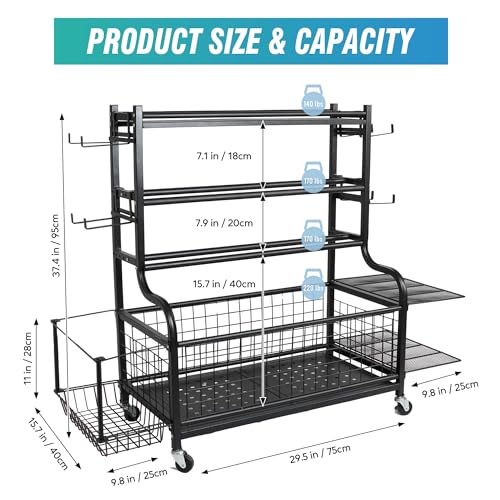 Heavy Duty Dumbbell Rack for Home Gym - Adjustable Weight Storage with Wheels