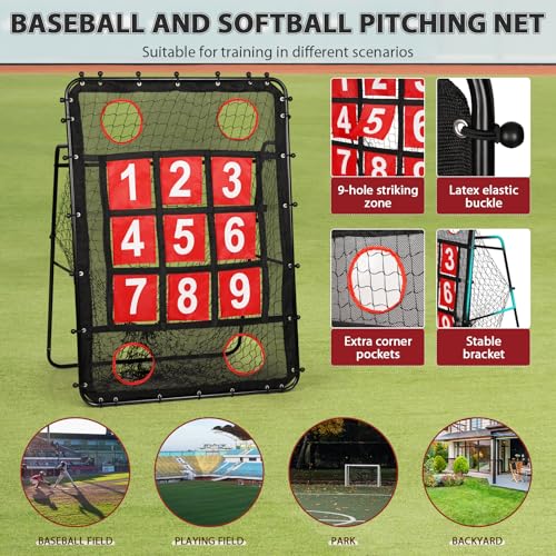 Baseball Pitching Net with Strike Zone - Training Target for All Ages