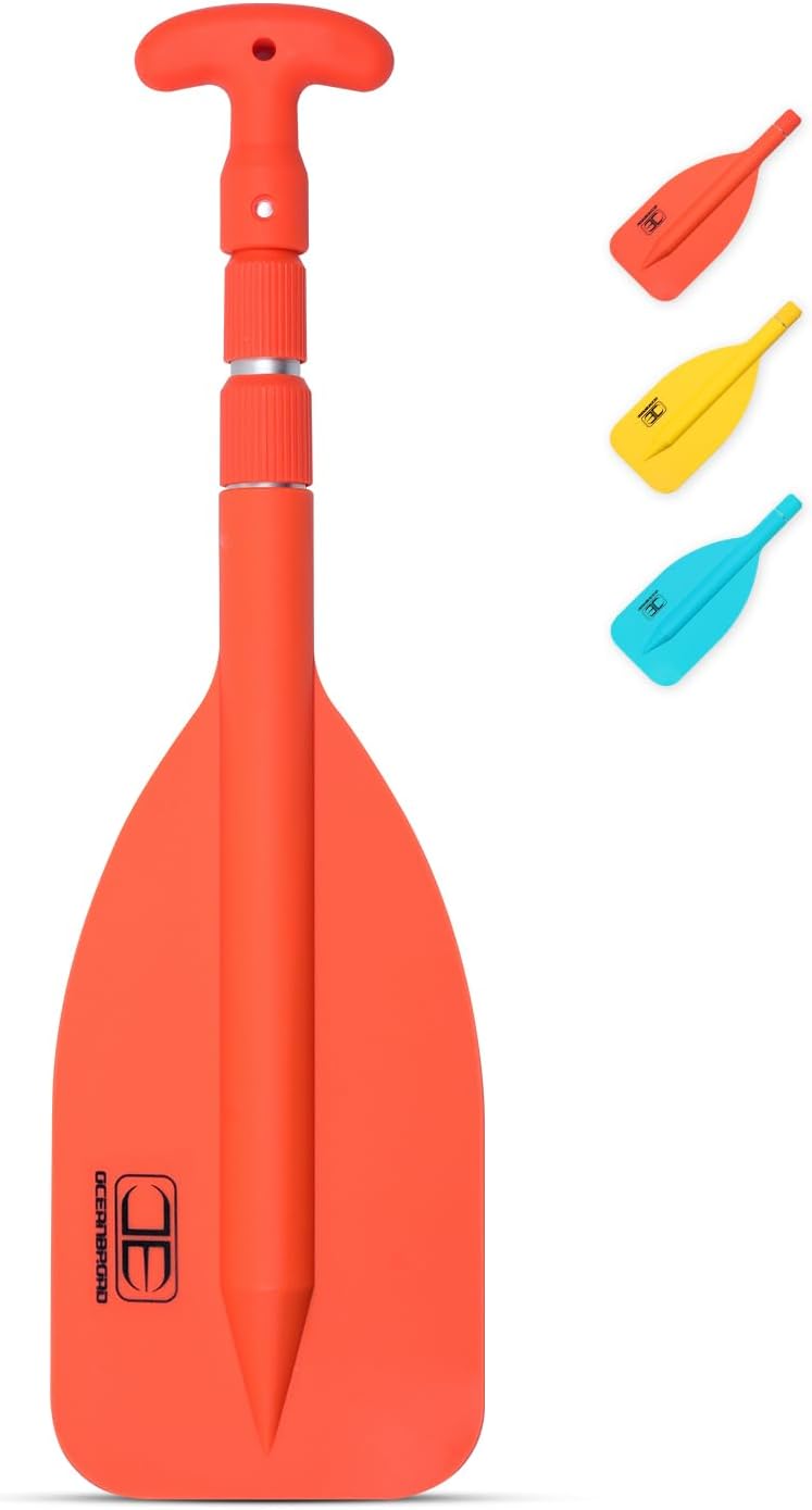 OCEANBROAD Telescoping Emergency Paddle - 42'' Collapsible Aluminium Shaft for Kayaking & Boating | Orange