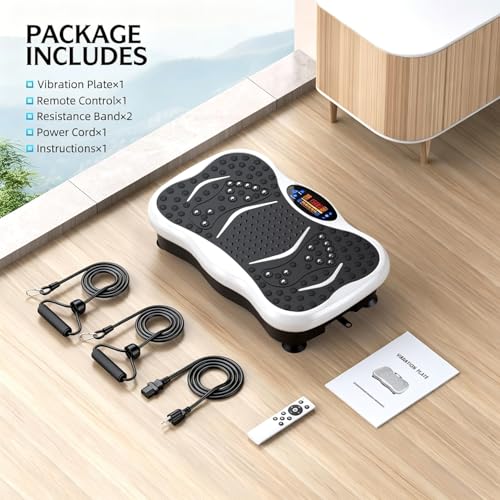 GMCXAX WhiteEdge Vibration Plate Exercise Machine with Auto & Manual Modes