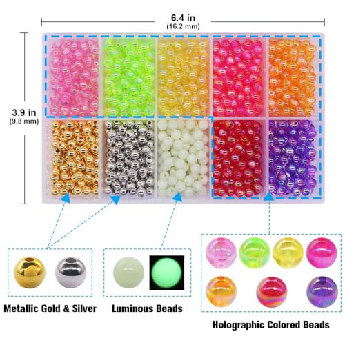 XFISHMAN 5mm Fishing Beads Assortment 1000 Pieces - Saltwater & Freshwater Tackle