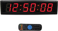 Large Digital Wall Clock by [Brand Name] - Remote Control LED Timer with 12/24 Hour Format | Red, 16.3" x 3.9"