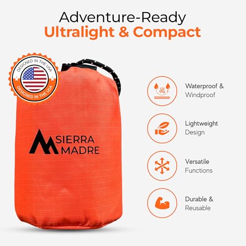 Sierra Madre Emergency Sleeping Bag Pack of 10 Waterproof Thermal Bivy Sacks