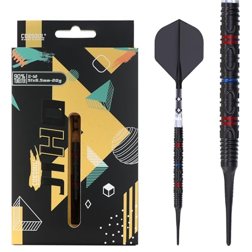 CUESOUL Jiho 20g Soft Tip Tungsten Darts Set with All-in-One Flight - S1 Variant