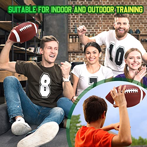 Jerify Size 9 Brown White Composite Leather Footballs 12 Pack with Pump