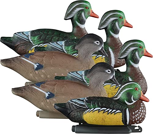 Waterfowl Decoys Set - Realistic Wood Duck Floater 6-Pack for Hunting