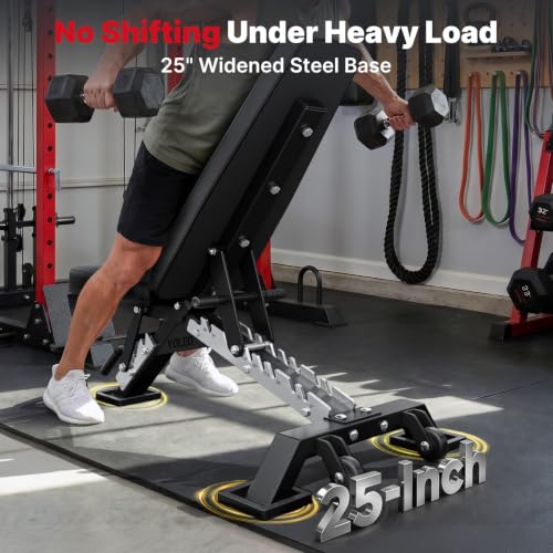 YOLEO Black Commercial Weight Bench 2315LB Capacity - 3-Post Design
