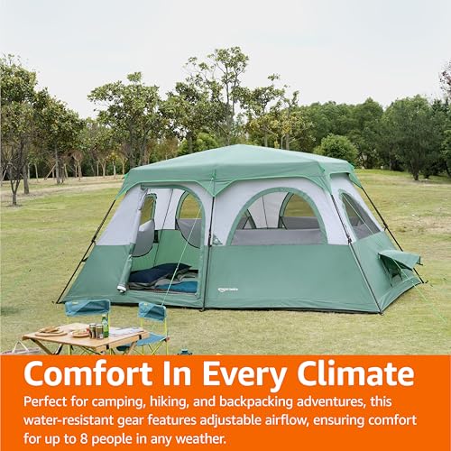 8 Person Camping Tent with Rainfly - Weather-Resistant, Quick Setup
