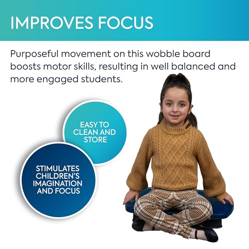 Kids Balance Board for Focus & Balance - Sensory Wobble Board 21.75 x 15.75 inches