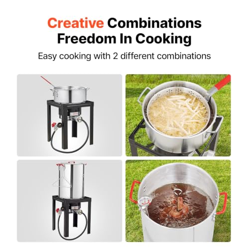 VEVOR 30-Qt & 10-Qt Propane Turkey Deep Fryer Seafood Boiling Kit, 54,000 BTU
